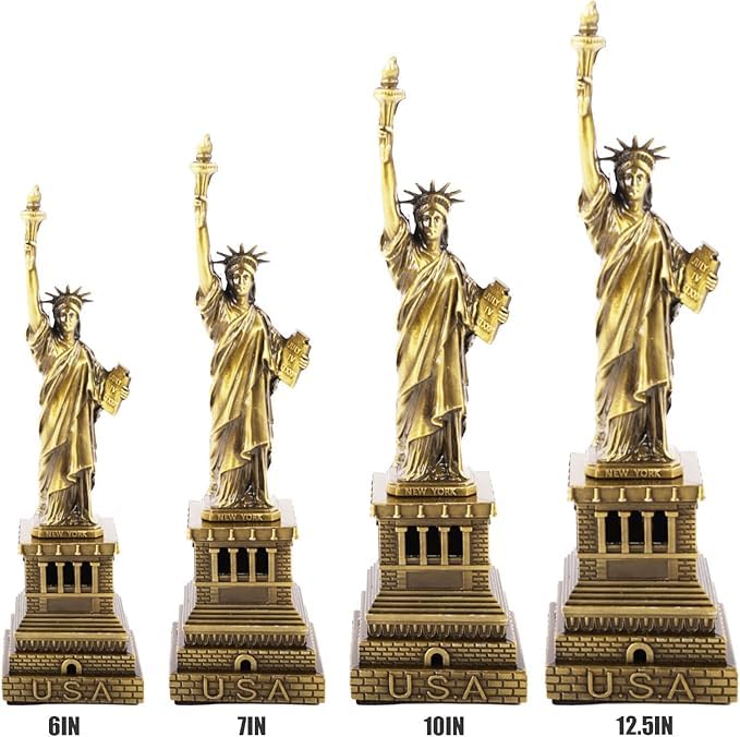 Statue of Liberty Metal Figurine, Desk Decor for Home Office,