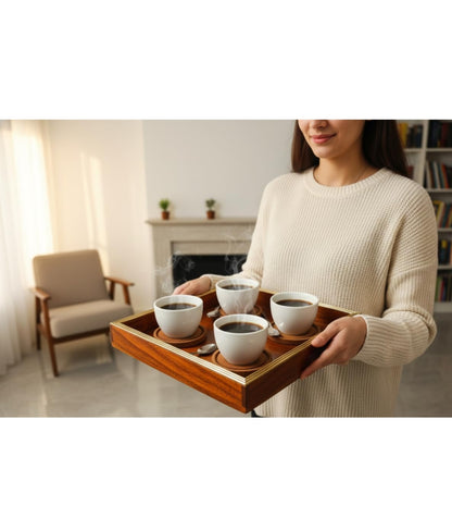Wooden Tea Cup Trays