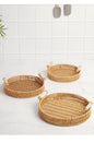 Wooden Serving Tray Set of 3 – Multipurpose Nesting Trays for Kitchen, Dining & Home Décor