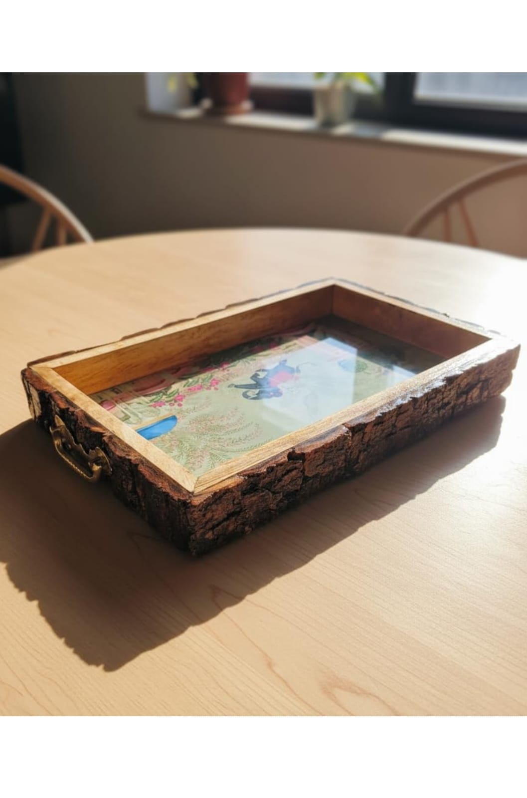 Wooden Serving Tray Set of 3 – Multipurpose Nesting Trays for Kitchen, Dining & Home Décor