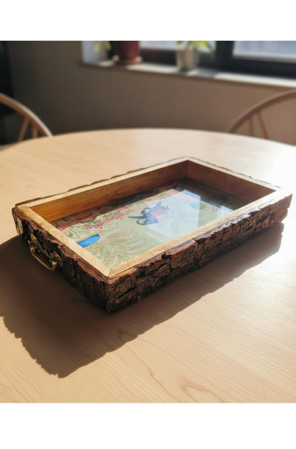 Wooden Serving Tray Set of 3 – Multipurpose Nesting Trays for Kitchen, Dining & Home Décor
