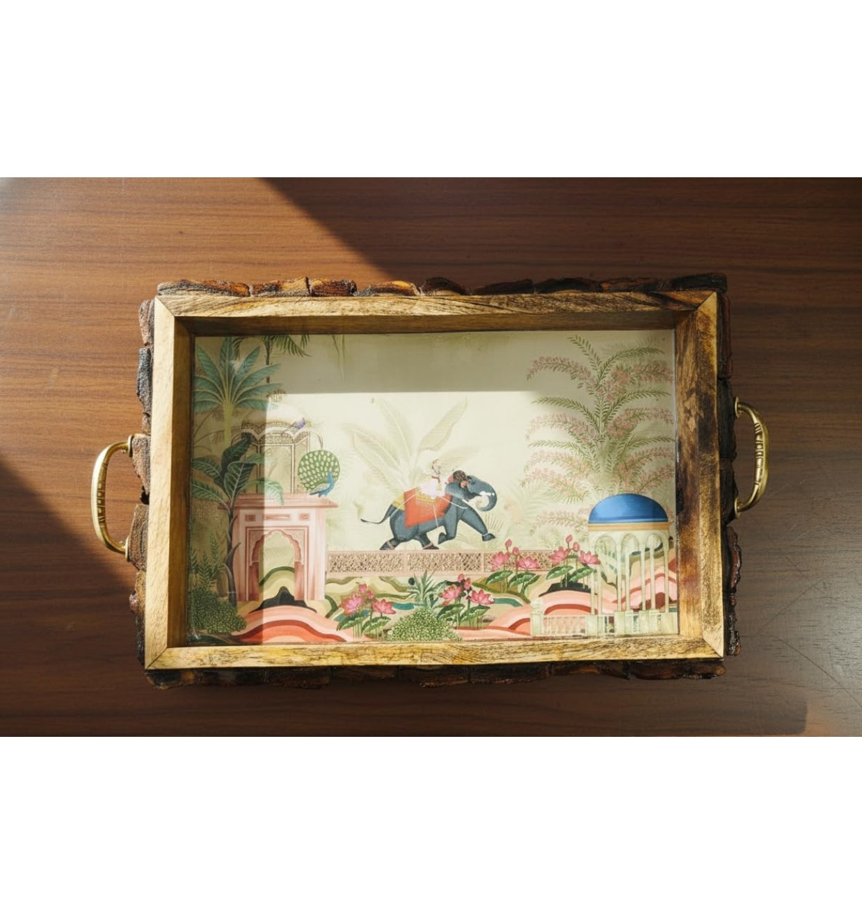 Wooden Serving Tray Set of 3 – Multipurpose Nesting Trays for Kitchen, Dining & Home Décor