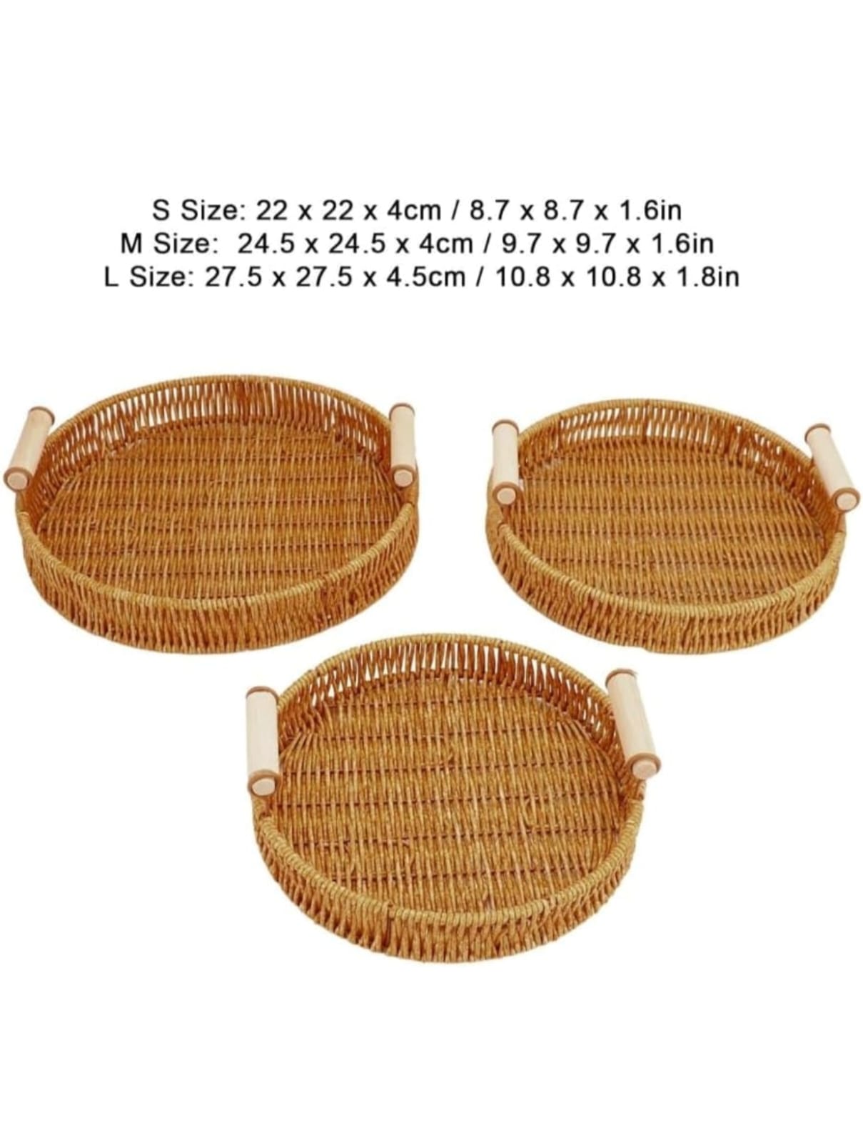 Wooden Serving Tray Set of 3 – Multipurpose Nesting Trays for Kitchen, Dining & Home Décor